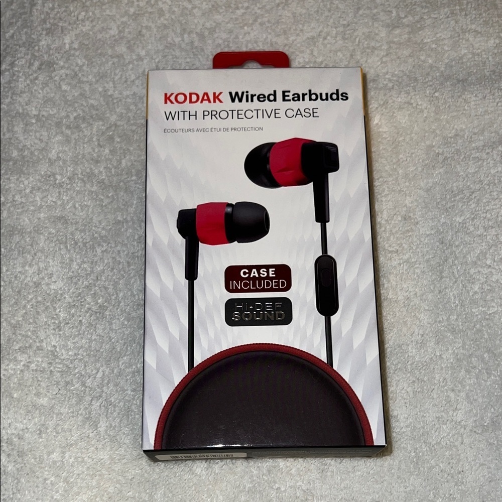 Kodak Red and Black Wired Earbuds